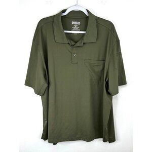 Duluth Trading Men's Knuckledown Green Short Sleeve Polo with Pocket Size 2XL